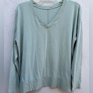 Cynthia Rowley Sage V-Neck Long Sleeve Sweatshirt